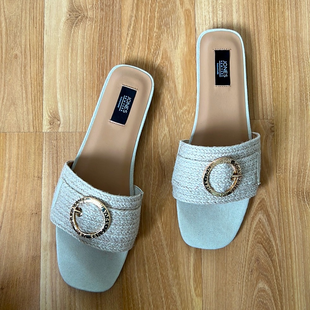 Buckle Detail Slide Flat Sandals